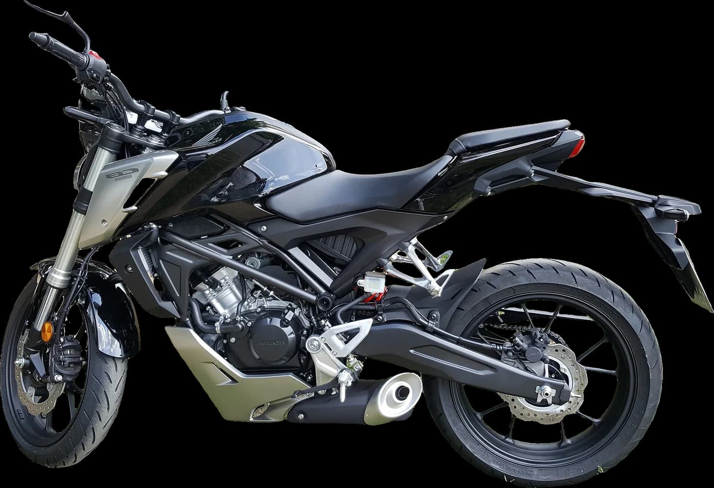 Moto naked de 125 cc vista de lado